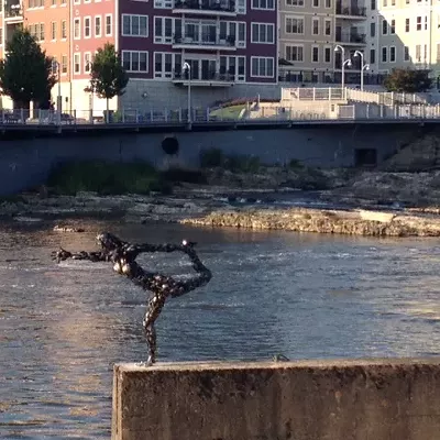Image: A Metal "Dancer" Poses on the Winooski River