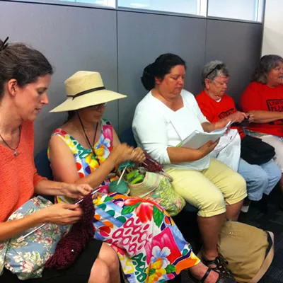 Image: Monkton Woman Arrested at Vermont Gas 'Knit-In' Protest