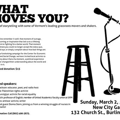 Image: 'What Moves You?' Local Activists to Host 'Moth'-Inspired Evening of Storytelling