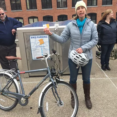 Image: Transit Groups Unveil Secure Bike Lockers in Winooski, Burlington