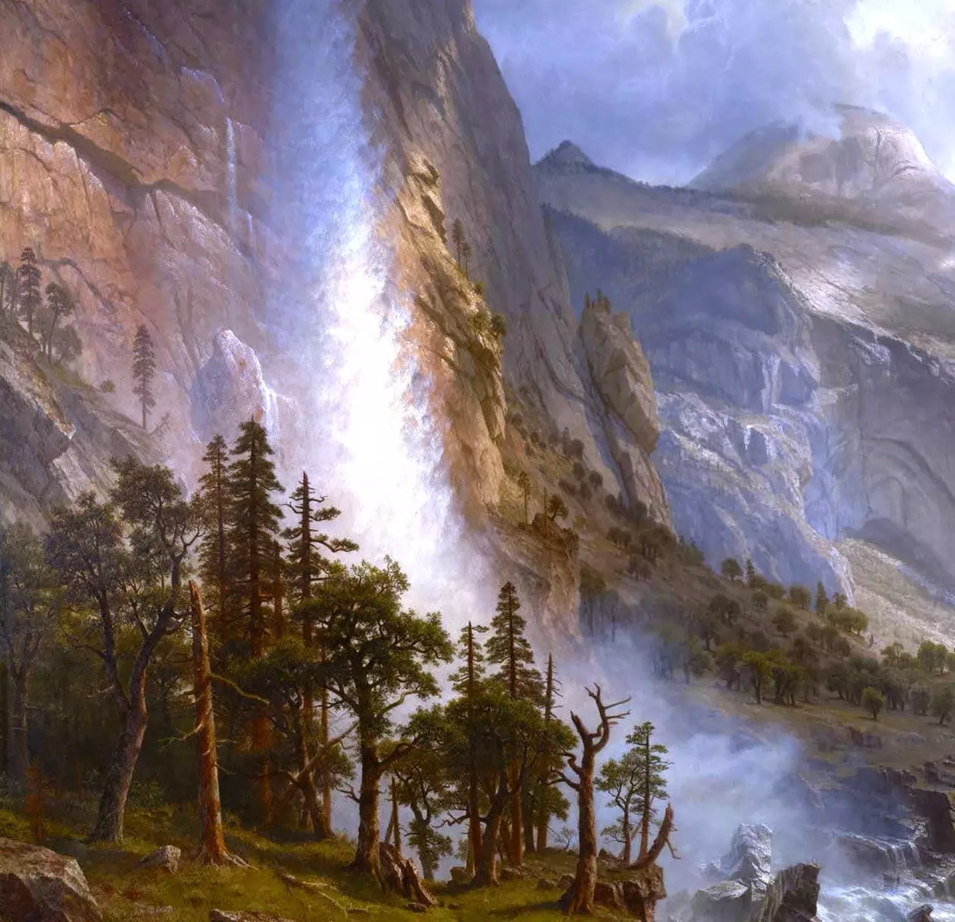 Detail of "The Domes of the Yosemite" by Albert Bierstadt