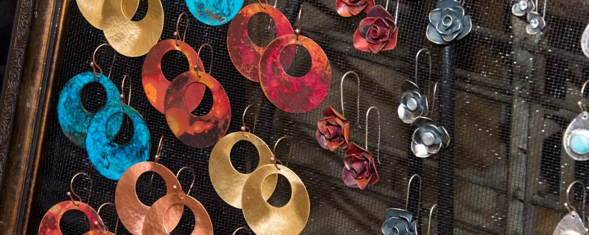 Handmade jewelry at the holiday artist market