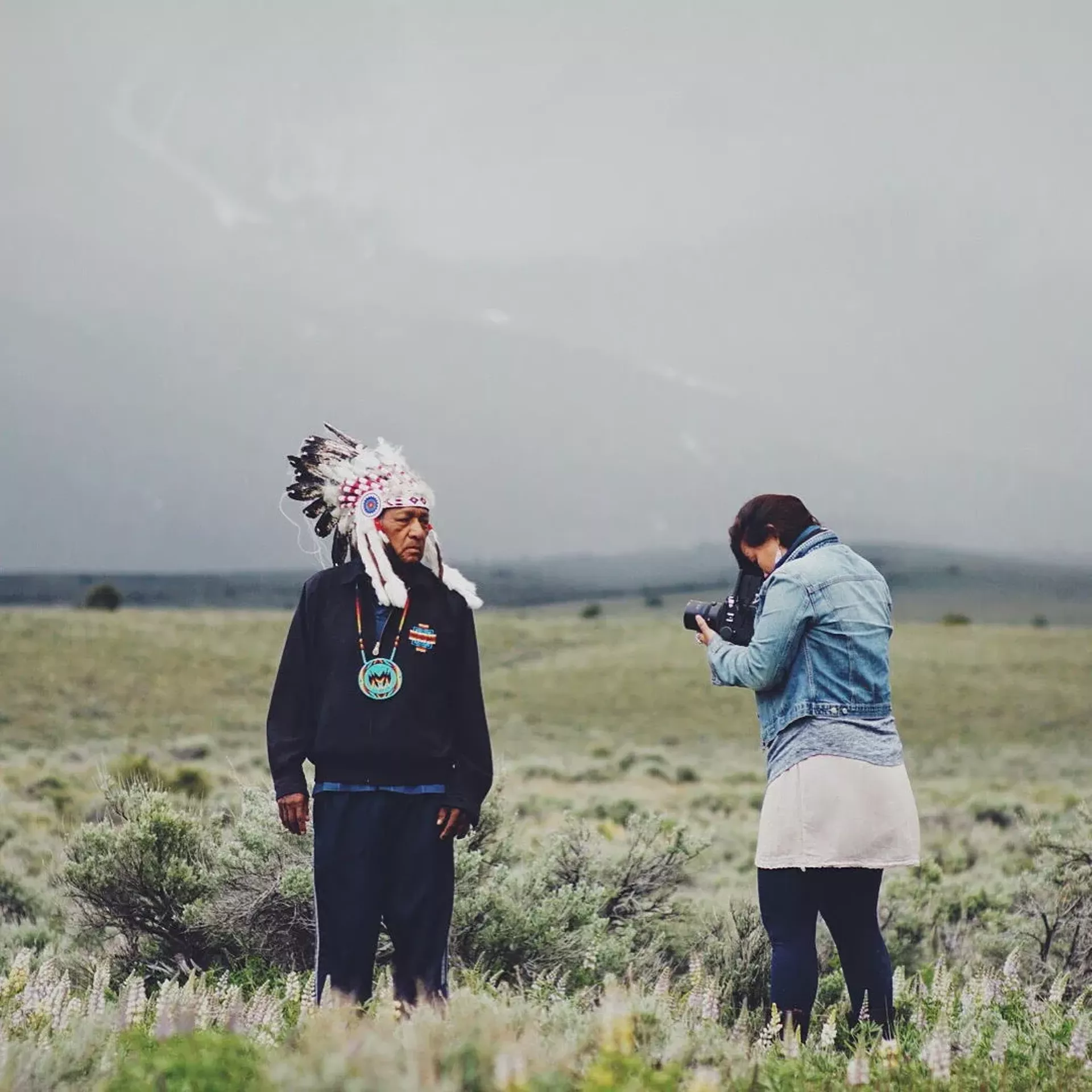 Matika Wilbur photographs a subject