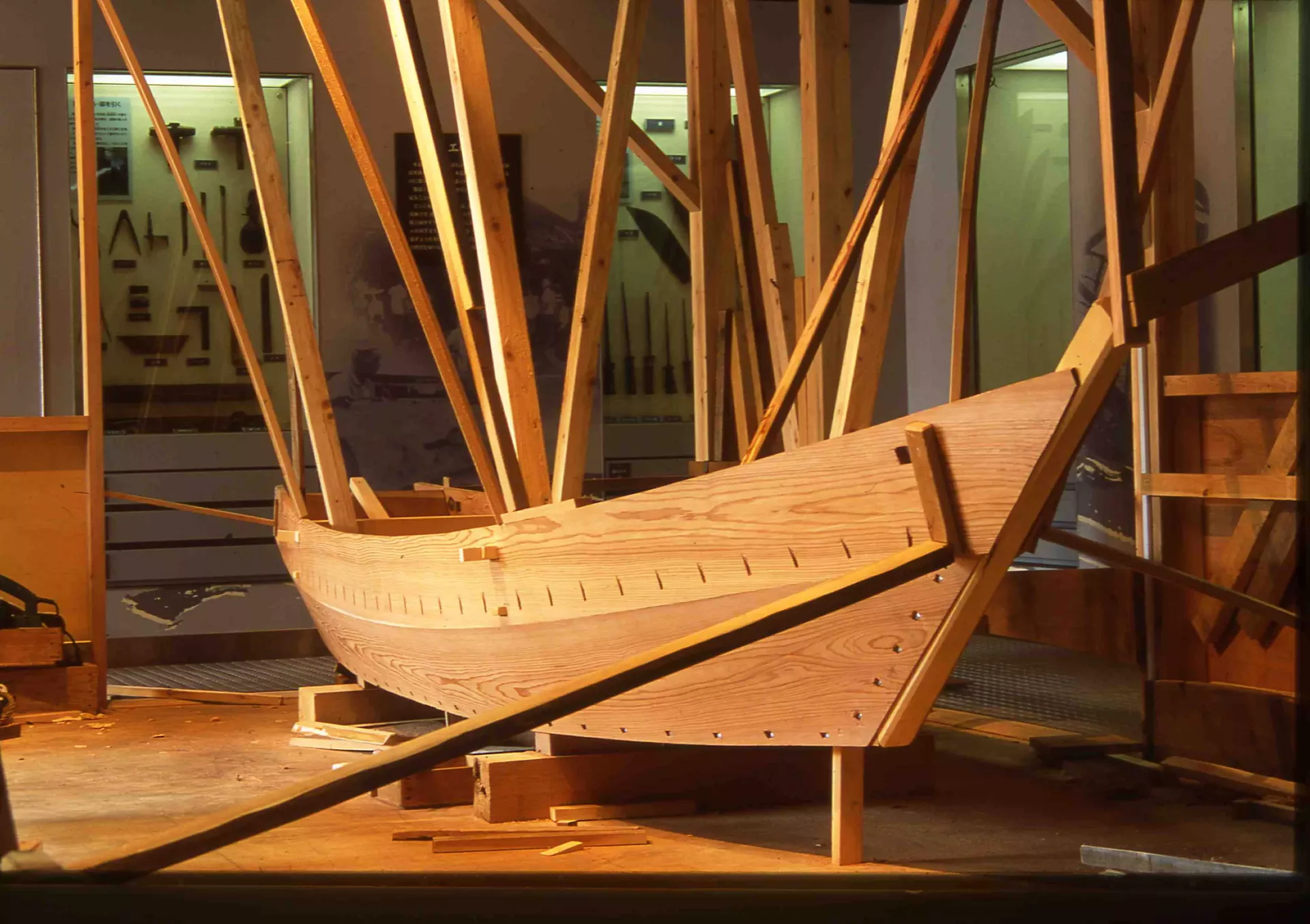 Traditional Japanese seaweed gathering boat.