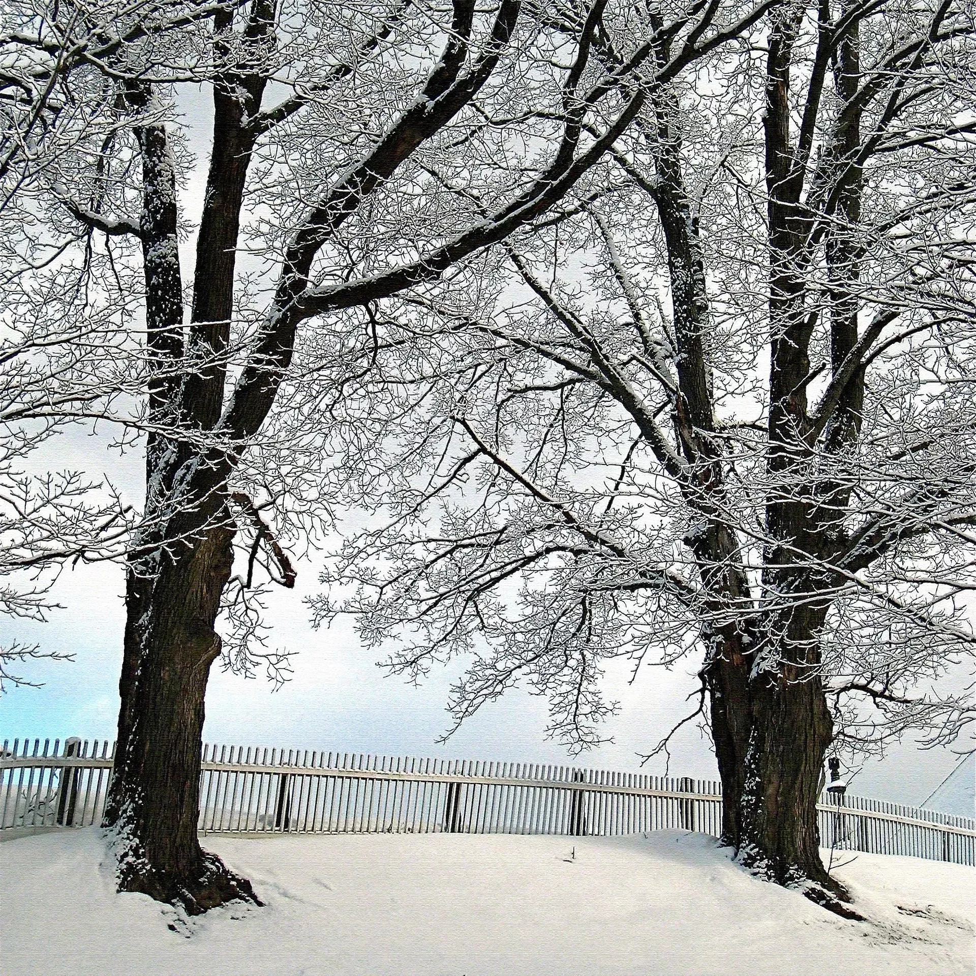 "Snow Scene With Fence" by Lowell Snowdon Klock
