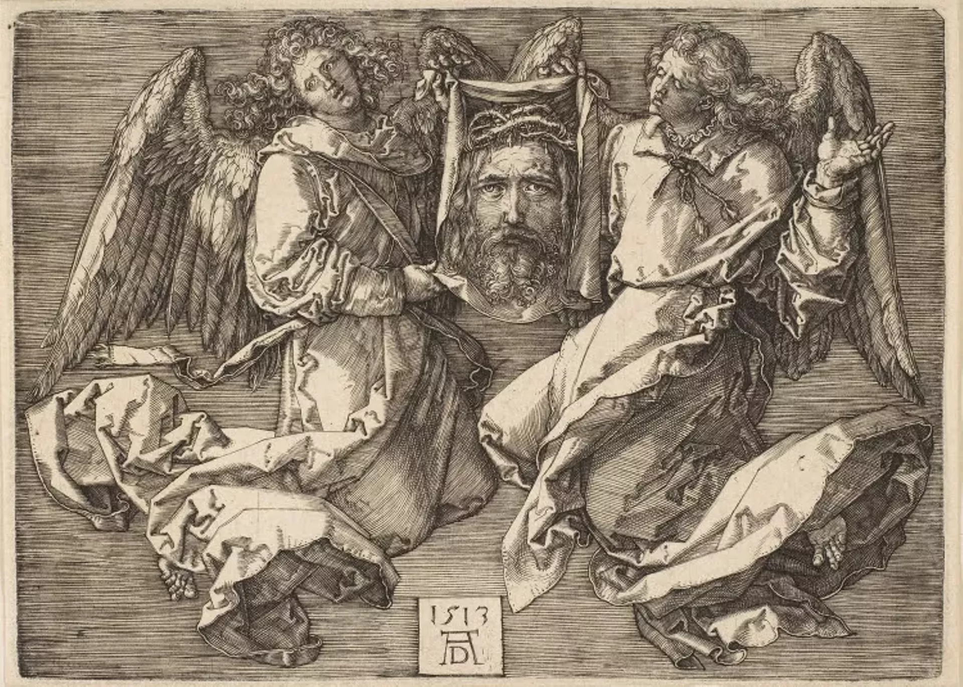 "Sudarium Held By Two Angels," print by Albrecht D&uuml;rer
