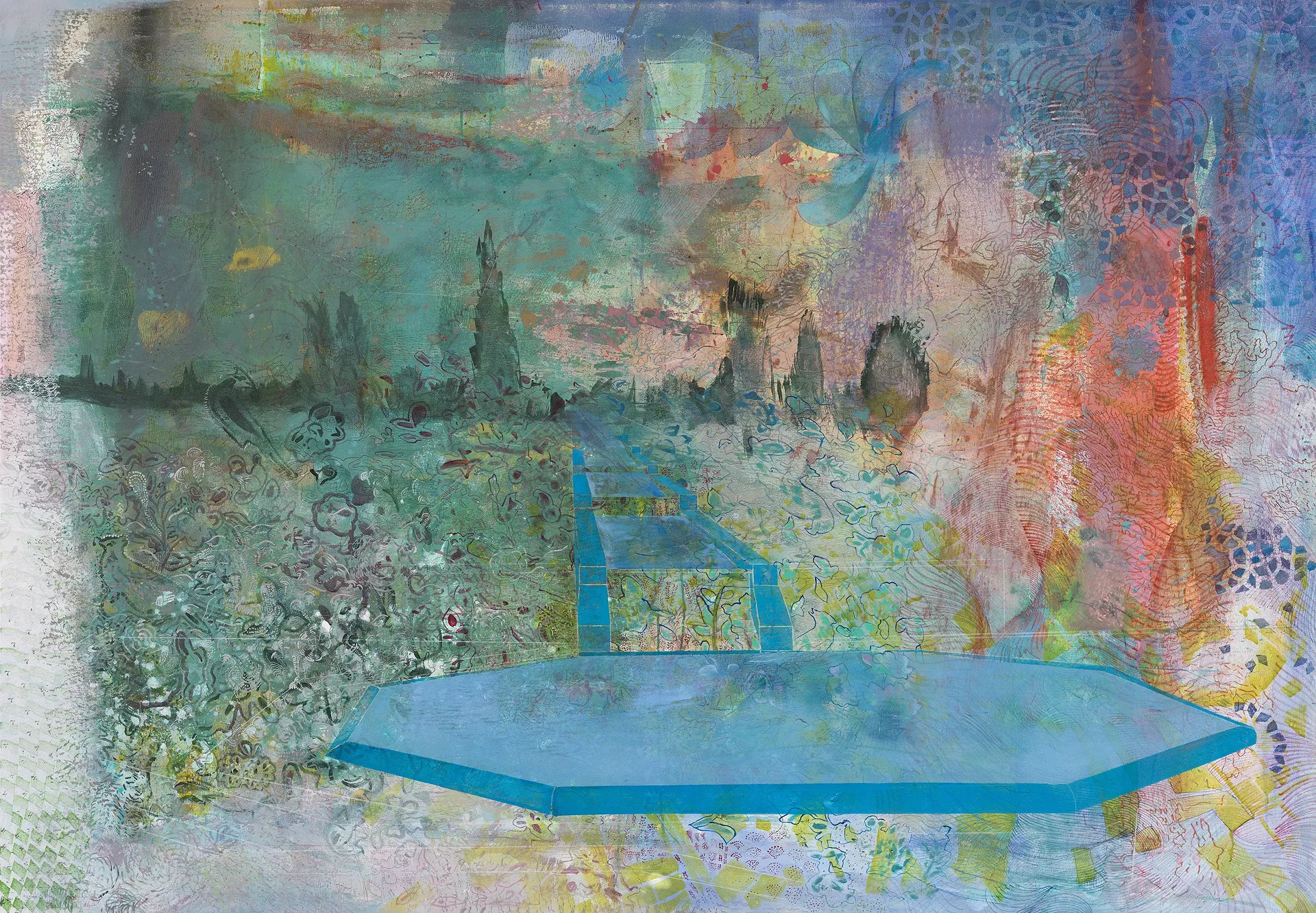 "Let the Garden Eram Flourish," painting by Bahar Behbahani