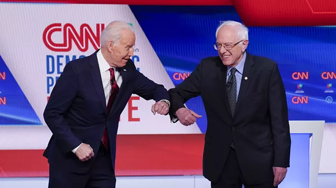 Image: A Virus Takes Center Stage as Biden and Sanders Debate