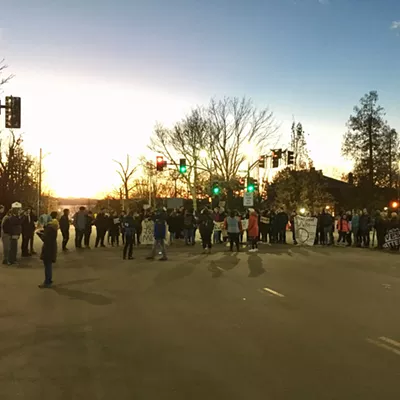 Image: UVM Students Block Traffic to Pile Pressure on University President