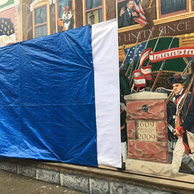 Image: Vandal Defaces Controversial Burlington Parade Mural