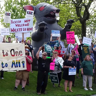 Image: Walters: VTGOP, Gov Welcome Scott Walker as Protesters Jeer