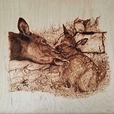 Pyrographic engraving by Barb Godwin