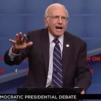 Image: Larry David Impression Prompts Bernie Sanders to Talk Underwear