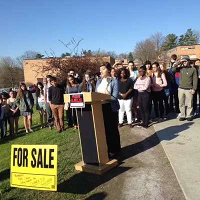 Image: Burlington High School Students Protest Cuts With &lsquo;For Sale&rsquo; Signs