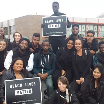 Image: UVM Students Rally Day After Black Lives Matter Flag Theft