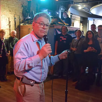 Image: Al Franken Stumps in Burlington for Vermont Democrats