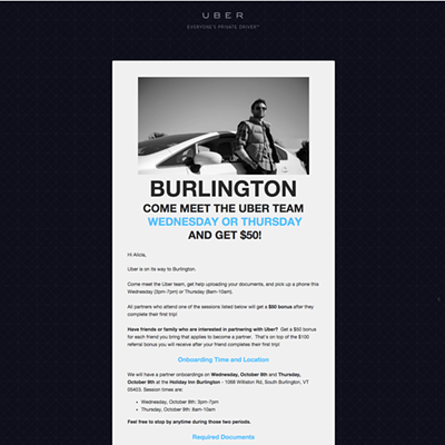 Image: Uber Arrives in Burlington