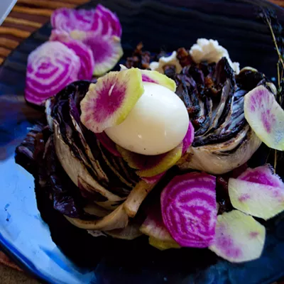 Image: Farmers Market Kitchen: Seared Radicchio With Chevre and Egg