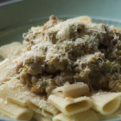 Image: Farmers Market Kitchen: Squashy Saucy Chickpea Pasta