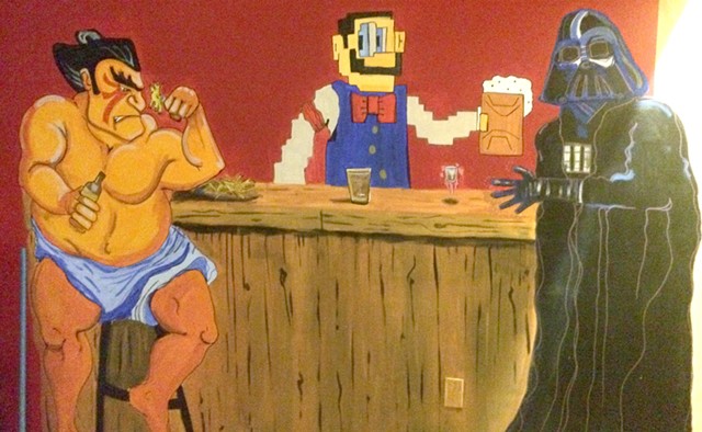 1983 game Tapper isn't in the house, but its bartender is, attending to E. Honda and Darth Vader