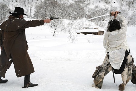 A battle in the snow in the Yuta Valley in Sukiyaki Western Django - FIRST LOOK INTERNATIONAL