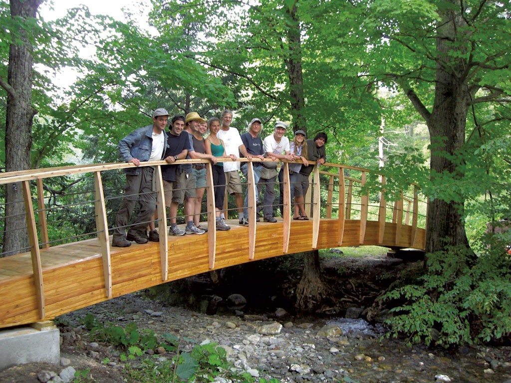 A bridge in Poultney constructed in 2011 with instructors Steve Badanes, Jim Adamson and Bill Biolosky