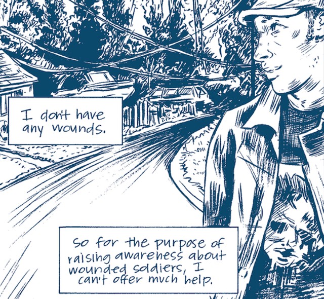 A panel from Jess Ruliffson's comic Invisible Wounds - COURTESY OF THE CENTER FOR CARTOON STUDIES
