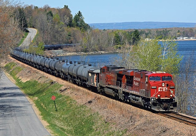 A train hauling tanker cars at Port Kent, N.Y. - KEVIN BURKHOLDER