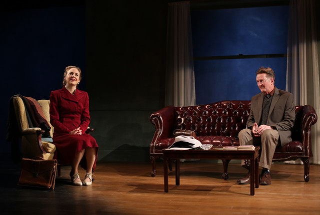 Allison Jean White (left) and Jamie Horton in Orwell in America - ROB STRONG