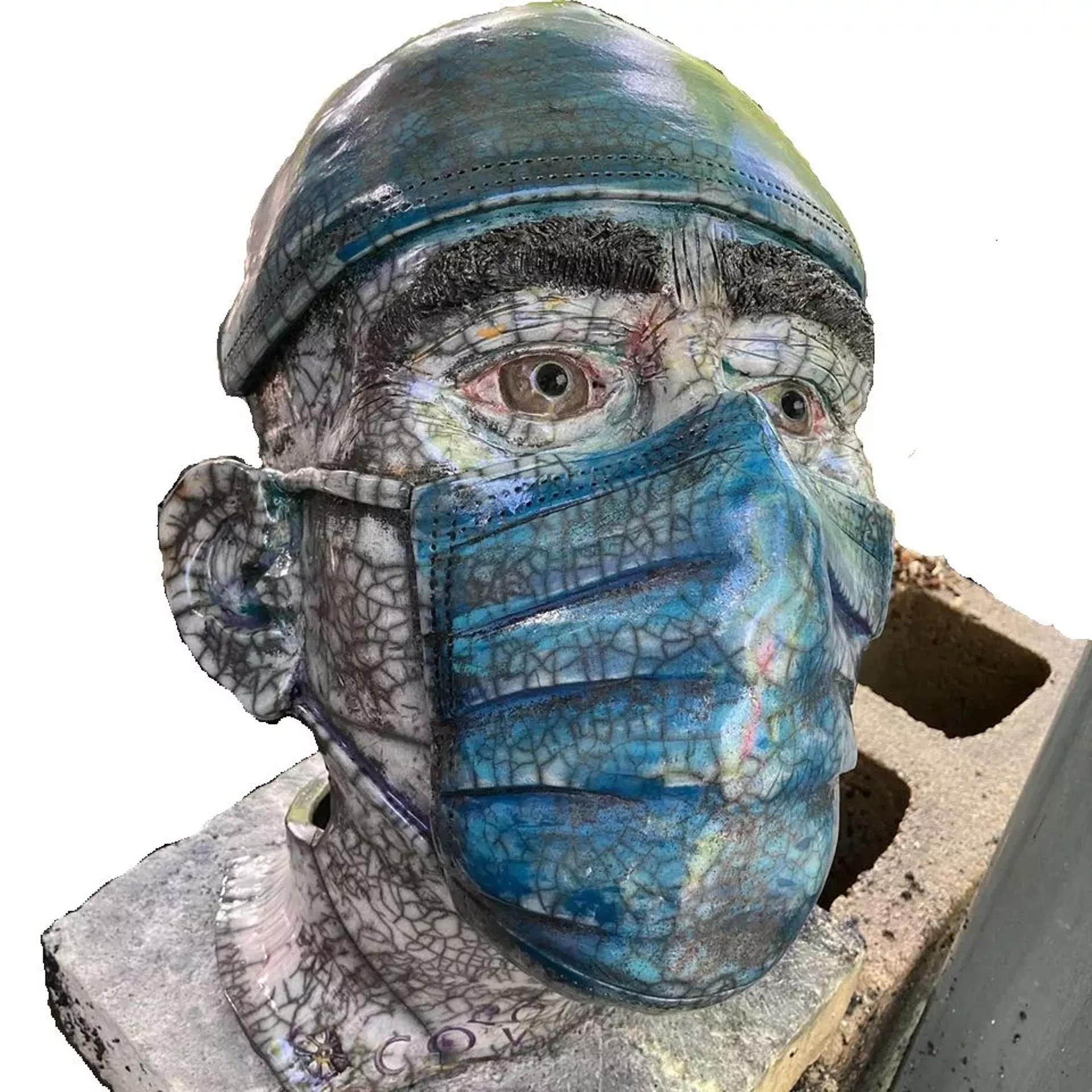 "Health Care Worker" sculpture by Sherry Corbin