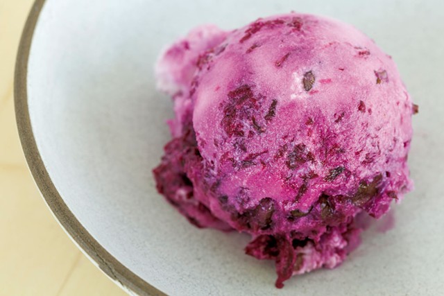 Beet Marmalade &amp; Candied Black Walnut frozen yogurt - OLIVER PARINI
