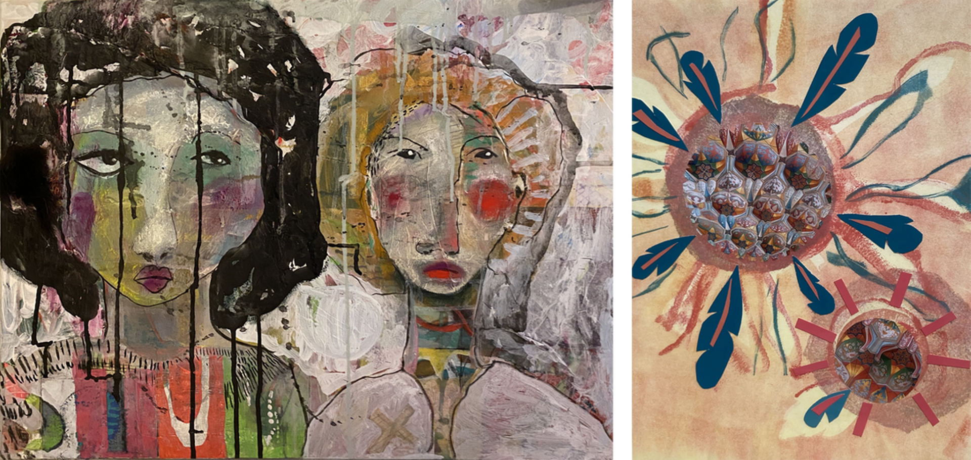 Artworks by Mary Hill and Betsy Chapek