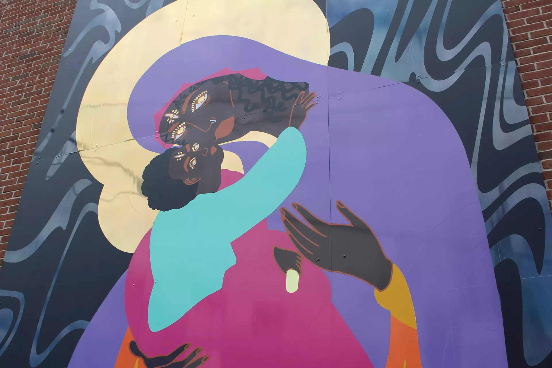 &ldquo;Black Freedom, Black Madonna, and the Black Child of Hope,&rdquo; detail, by Raphaella Brice and Josie Bunnell