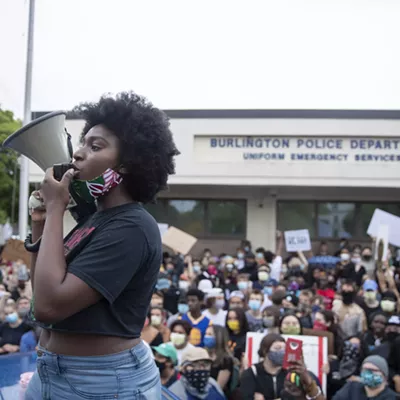 Image: Burlington Protest Leads to Confrontation With Police Brass
