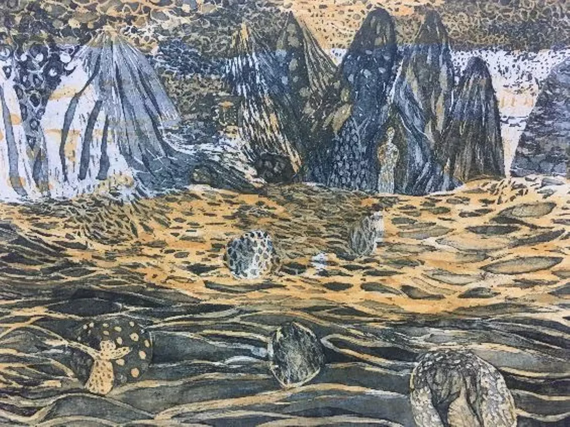 "2 Glowing Hills/Black Night" by Tara Sabharwal