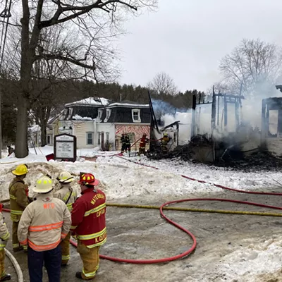 Image: Fire Destroys Historic Methodist Church in Middlesex