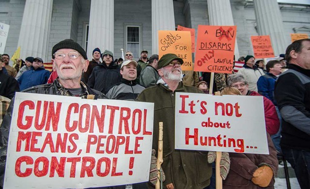 Gun rights supporters in front of the Vermont Statehouse - FILE PHOTO