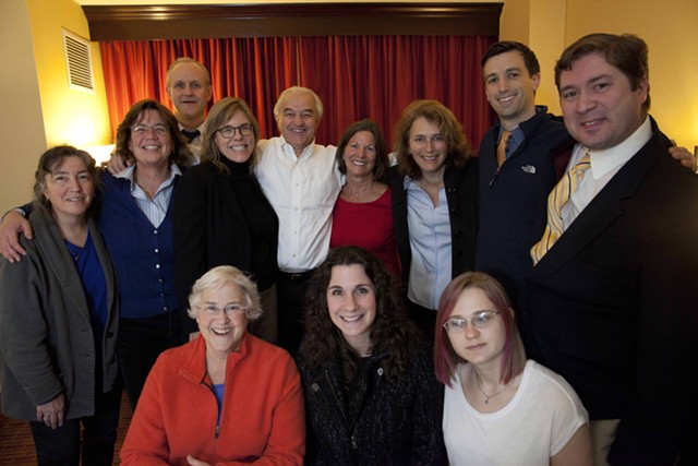 Attorney General Bill Sorrell (center) with supporters on Election Day 2014. - FILE: MATTHEW THORSEN