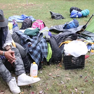 Image: Last Campers, Some Homeless, Take Leave of Battery Park
