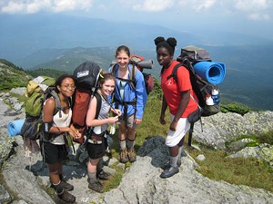 Indian Brook campers on a hike