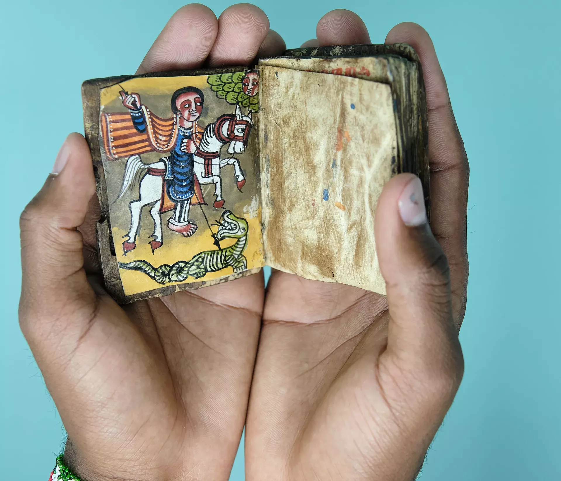 A tiny book on display
