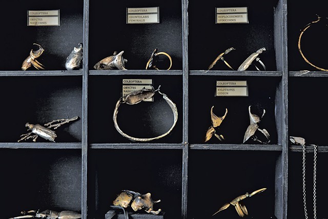 Jewelry made with cast beetles - SARAH PRIESTAP