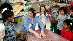 Kim Desjardins and kindergarten class at IAA