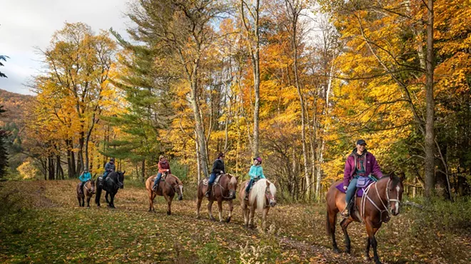 Image: Lajoie Stables Guides Horseback Riders Through the Green Mountains