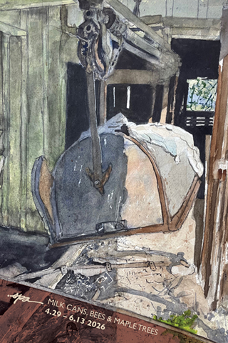 Image: 'Milk Cans, Bees & Maple Trees'