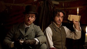 MYSTERY DRAIN Downey and Law continue to play out their Victorian bromance.