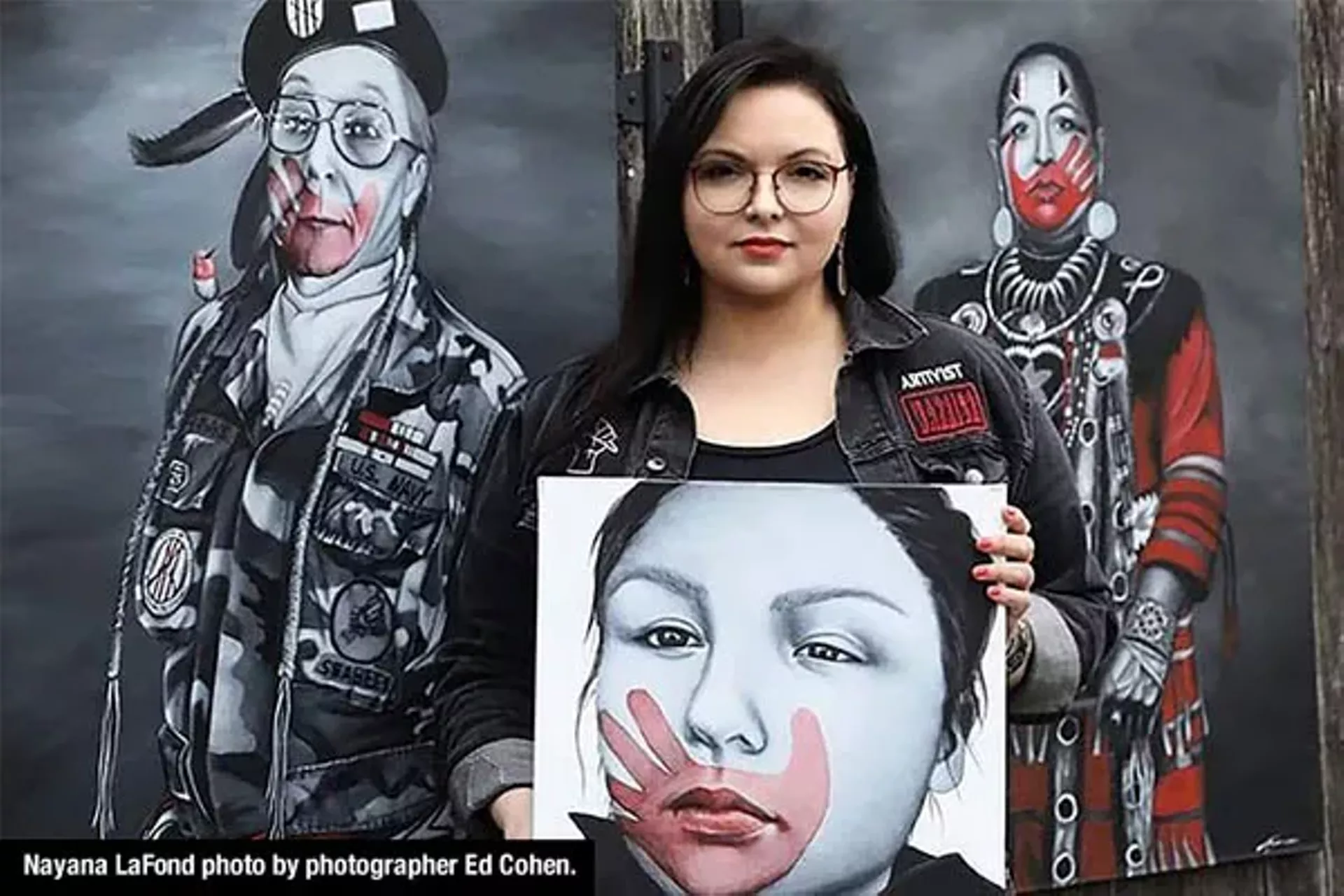 Nayana LaFond with her artwork