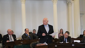 Sen. Dick Sears speaks on the Senate floor Wednesday.