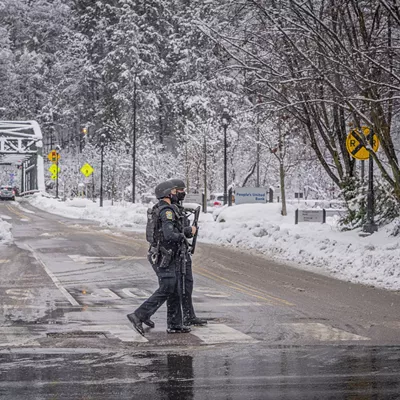 Image: No Protesters at Heavily Guarded Statehouse