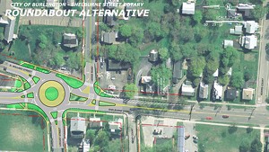 Plans for a Shelburne Road Roundabout Divide Transportation Types